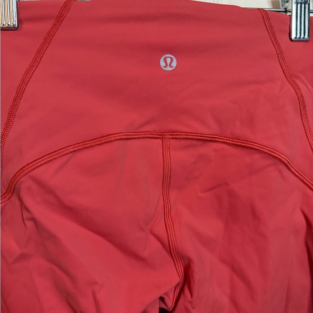 Lululemon Strength and Sweat Crop 23”Orange Floral Print Leggings Size 4 - Picture 5 of 10